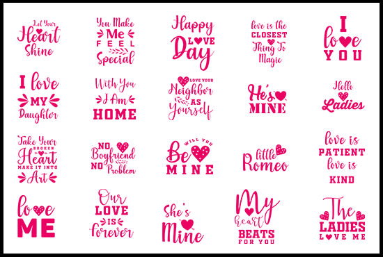Download Give You 30 Valentine Quotes Print Ready Tshirt Design By Artstudio1 Fiverr