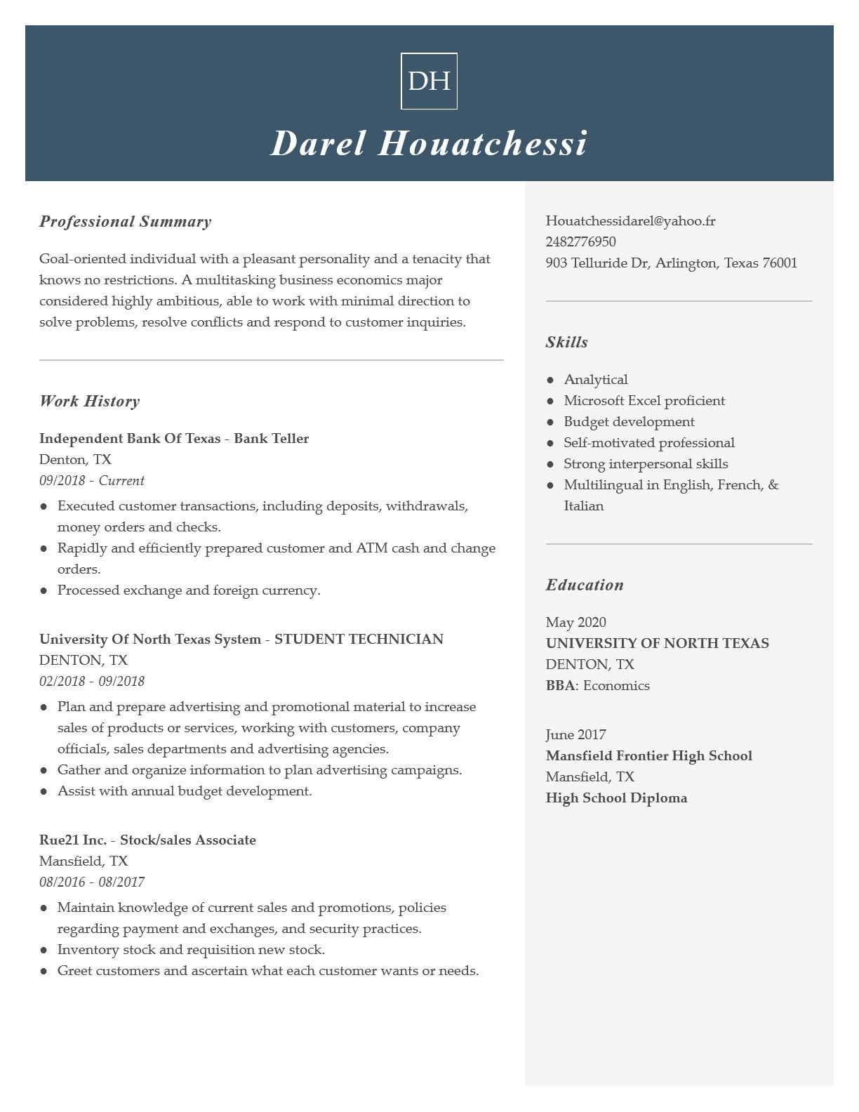 Write Your Resume And Translate Any Documents By Dhouatchessi Fiverr