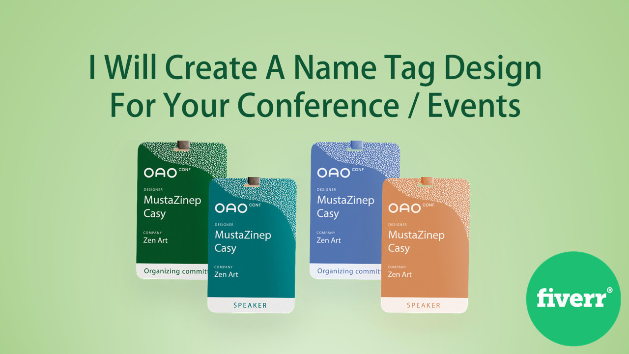 Create A Name Tag Design For Your Conferences Or Events By Mabelghitmab