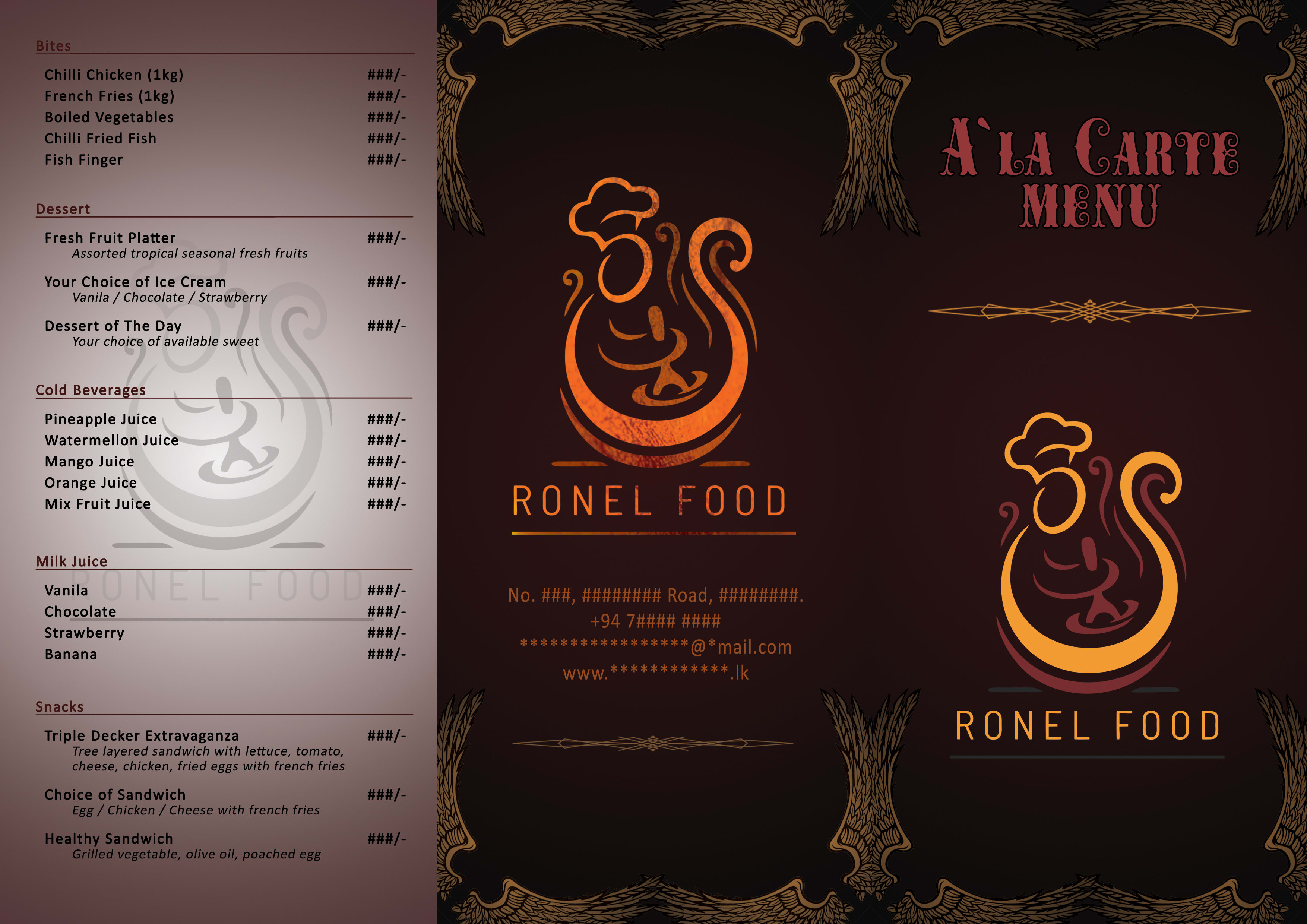 Design Custom Menu Cards For Your Restaurant Cafe Hotel By Lakshikasen