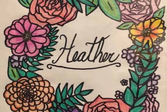 Customize Flower Name Art By Madisonsskye Fiverr