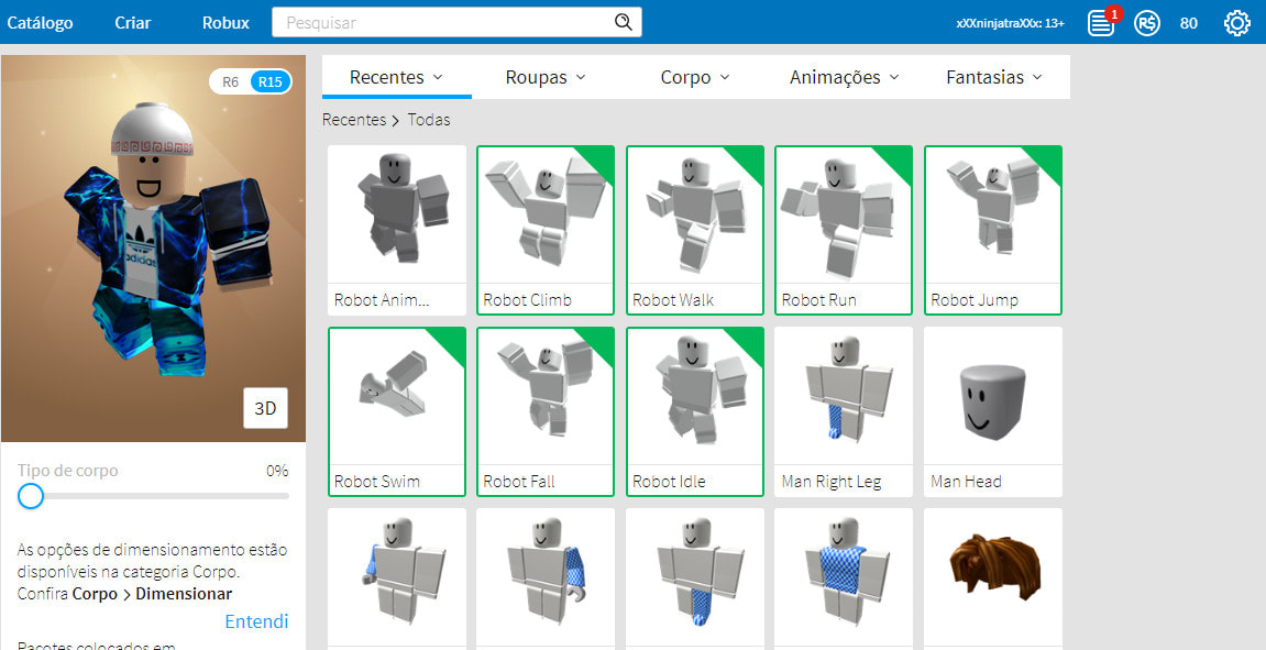 80 Robux Roblox Page