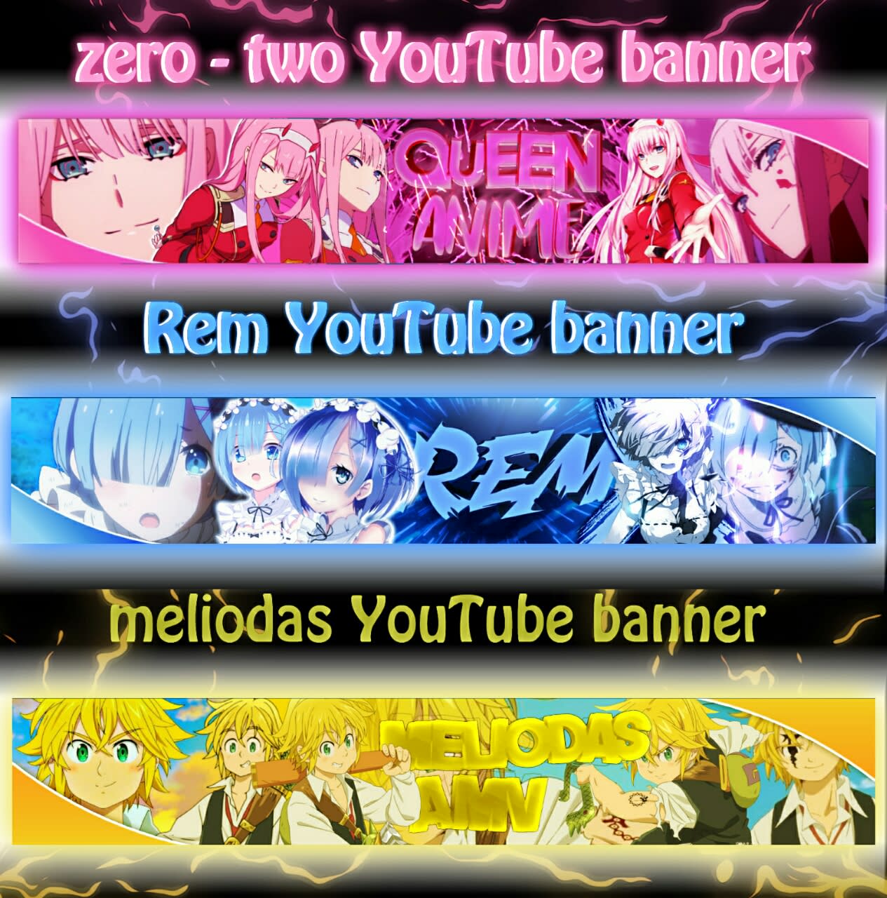 Design Youtube Banner Anime Or Gaming By Omohii