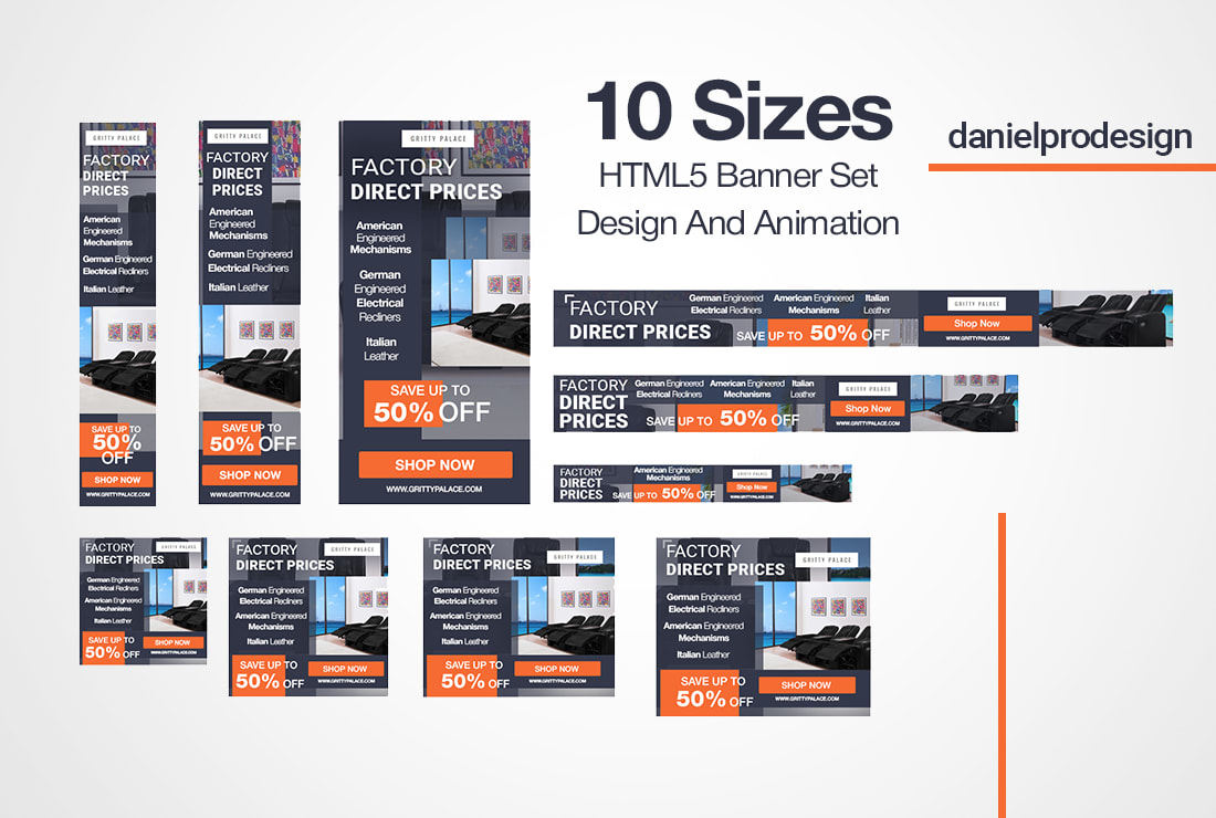 Design animated html5 banner ads for google adwords by Danielprodesign |  Fiverr