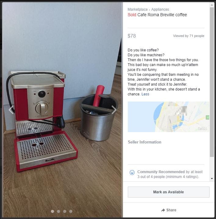 Write You A Hilarious Facebook Marketplace Post By Jeffersonwrites Fiverr