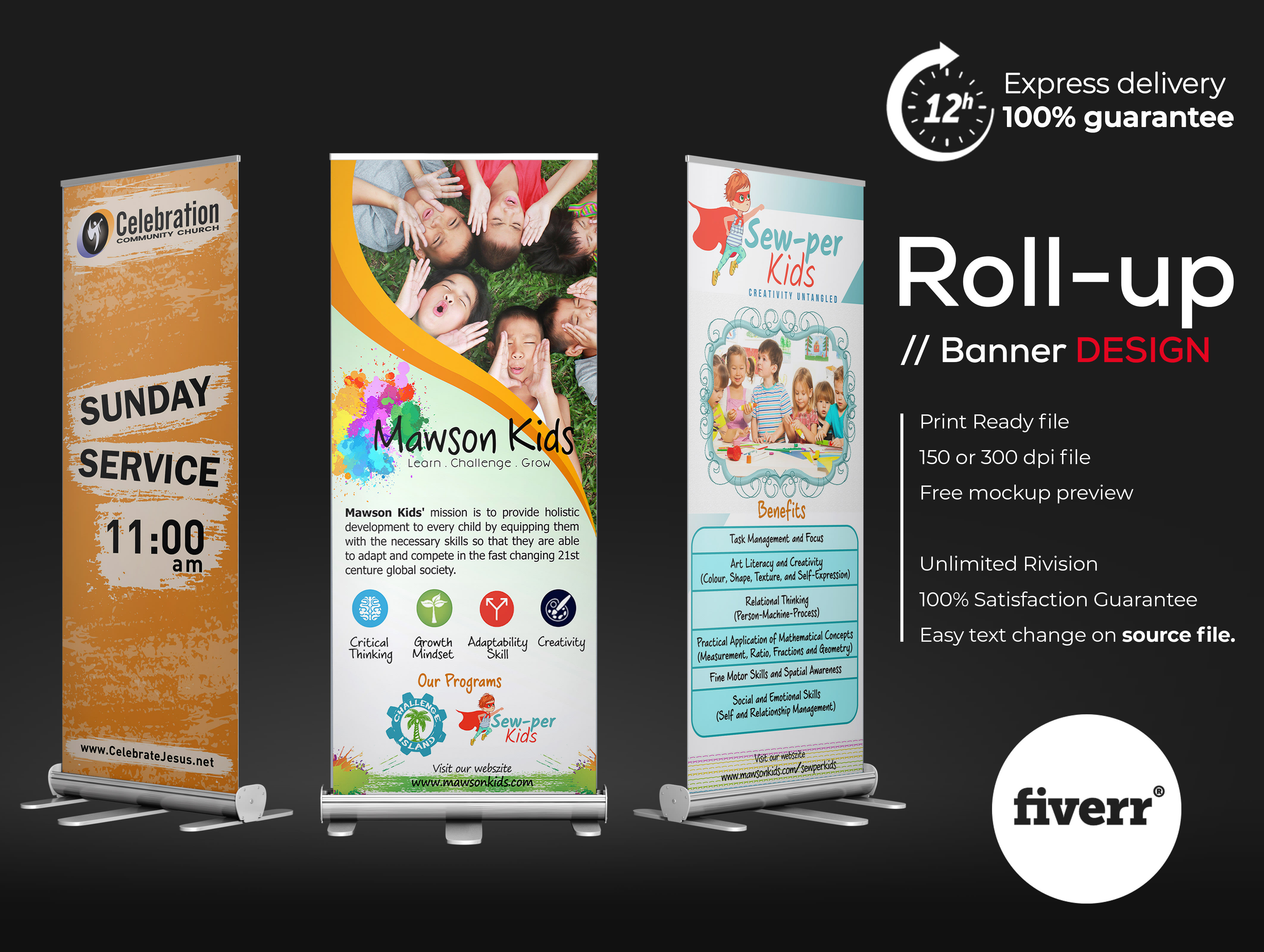 Design Eye Catching Creative Roll Up Banner Design For You By Pritam50
