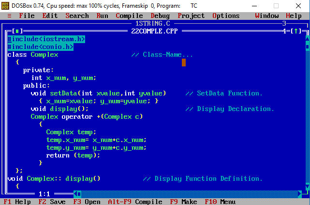 turbo c program example