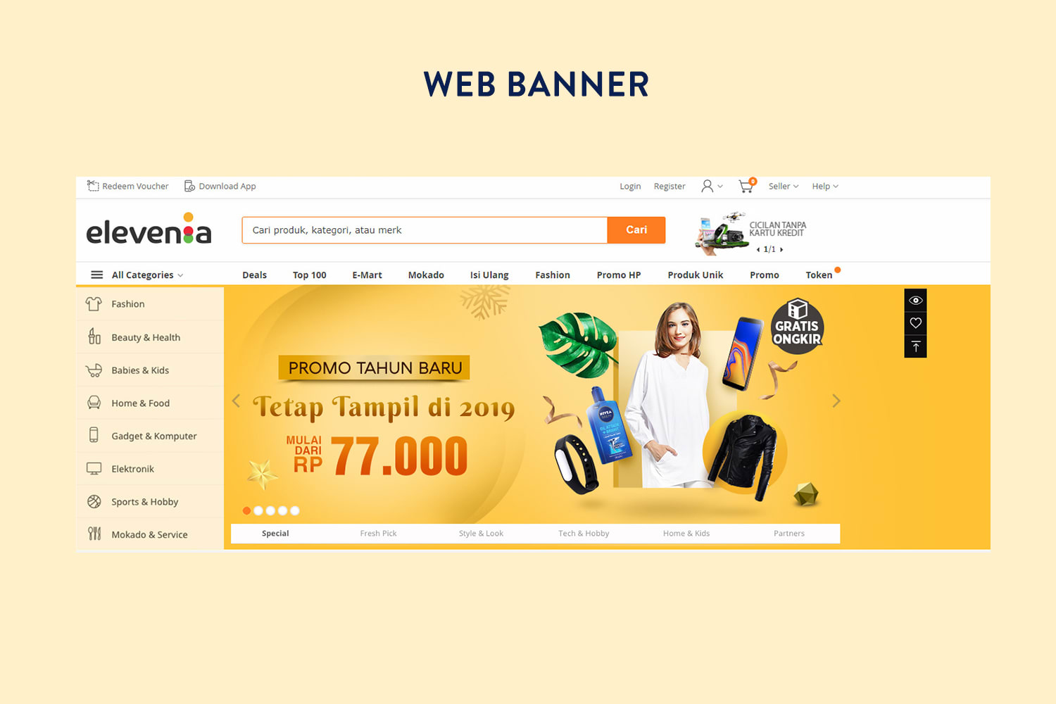 Designing Banner For Web And Mobile By Yamsi01
