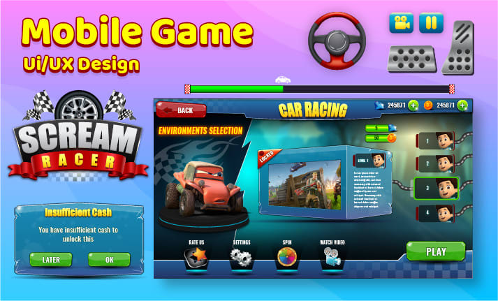 Car Game Ui Projects  Photos, videos, logos, illustrations and