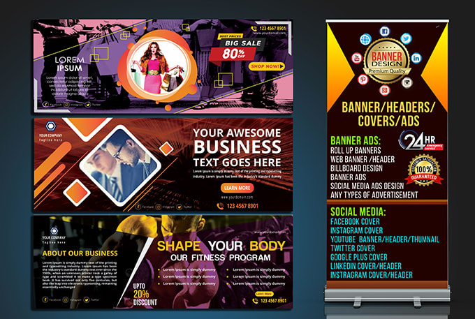 Do Banner Ads Web Banner Social Media Rollup Banner Design By