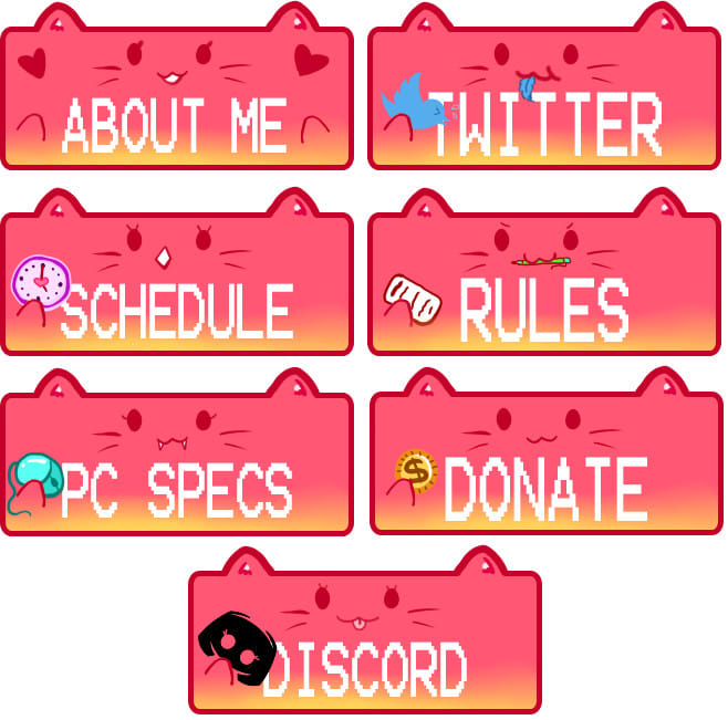 Design Twitch Profile Buttons By Fabulociraptor Fiverr