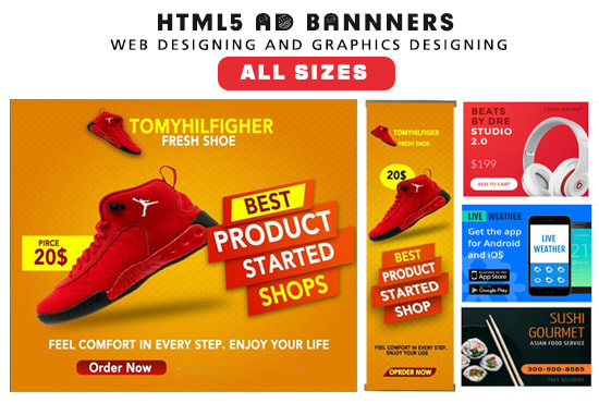 Create 6 Sizes Html5 Creative Banner Ads By Rakeshbhai