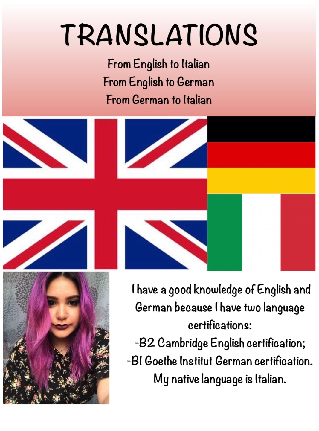 Translate texts from english to italian or german and vice versa by  Val3ntina11 | Fiverr