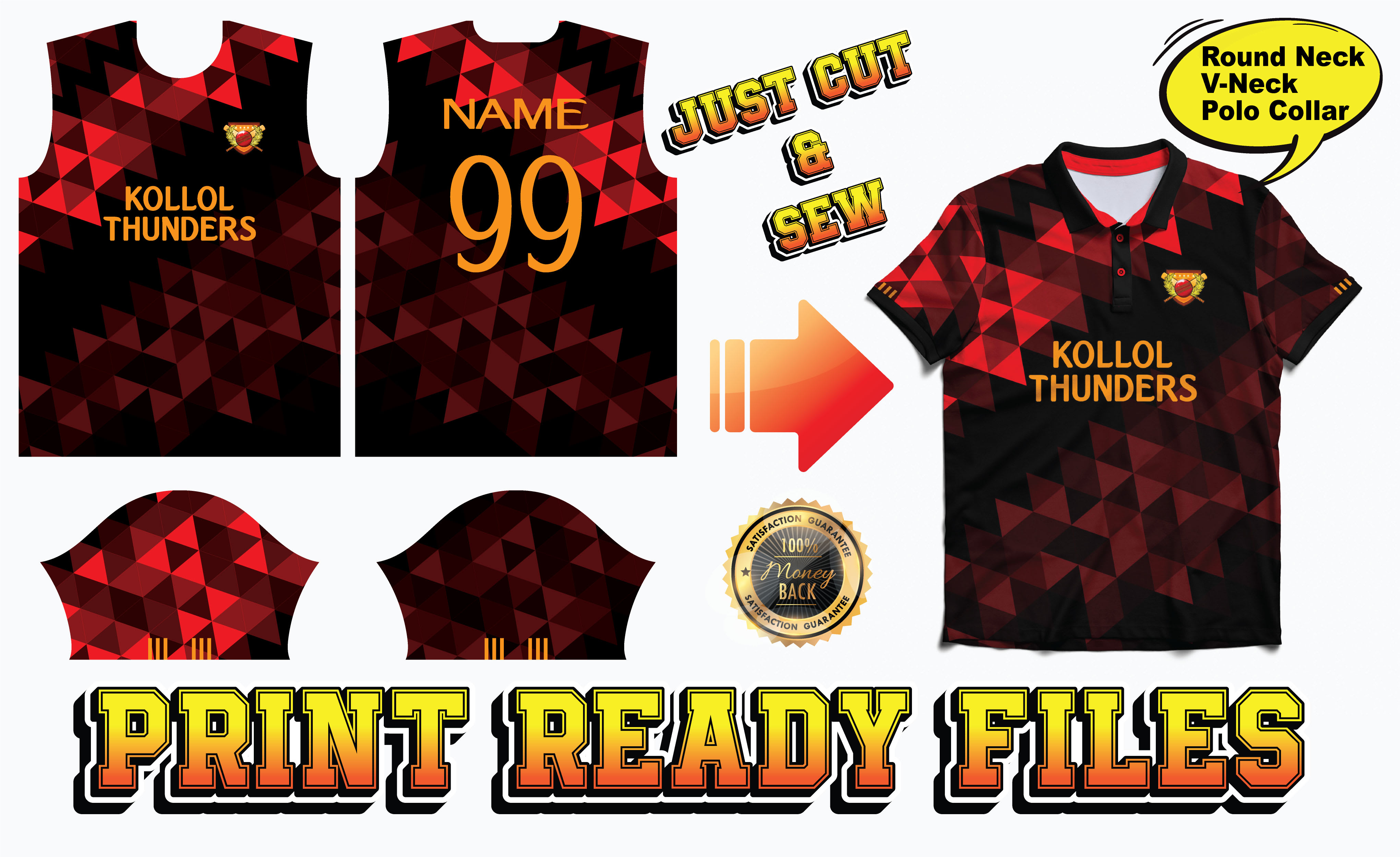cut sew pattern for sublimation print 