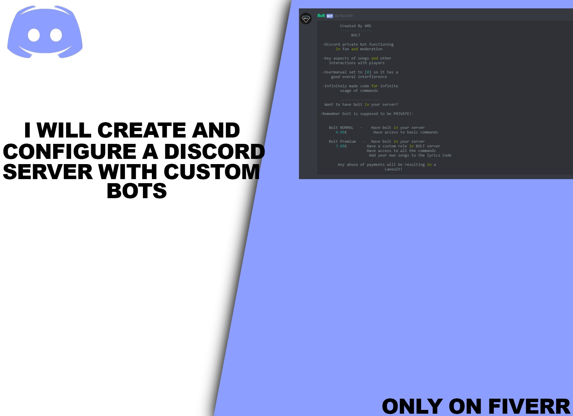 Configure And Create A Discord Server With A Custom Bot By Alexmasterams