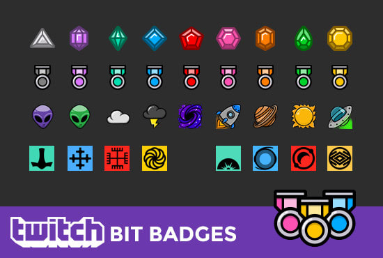 Minimal Twitch Bit Badges - 10 Pack Twitch Bit Badges