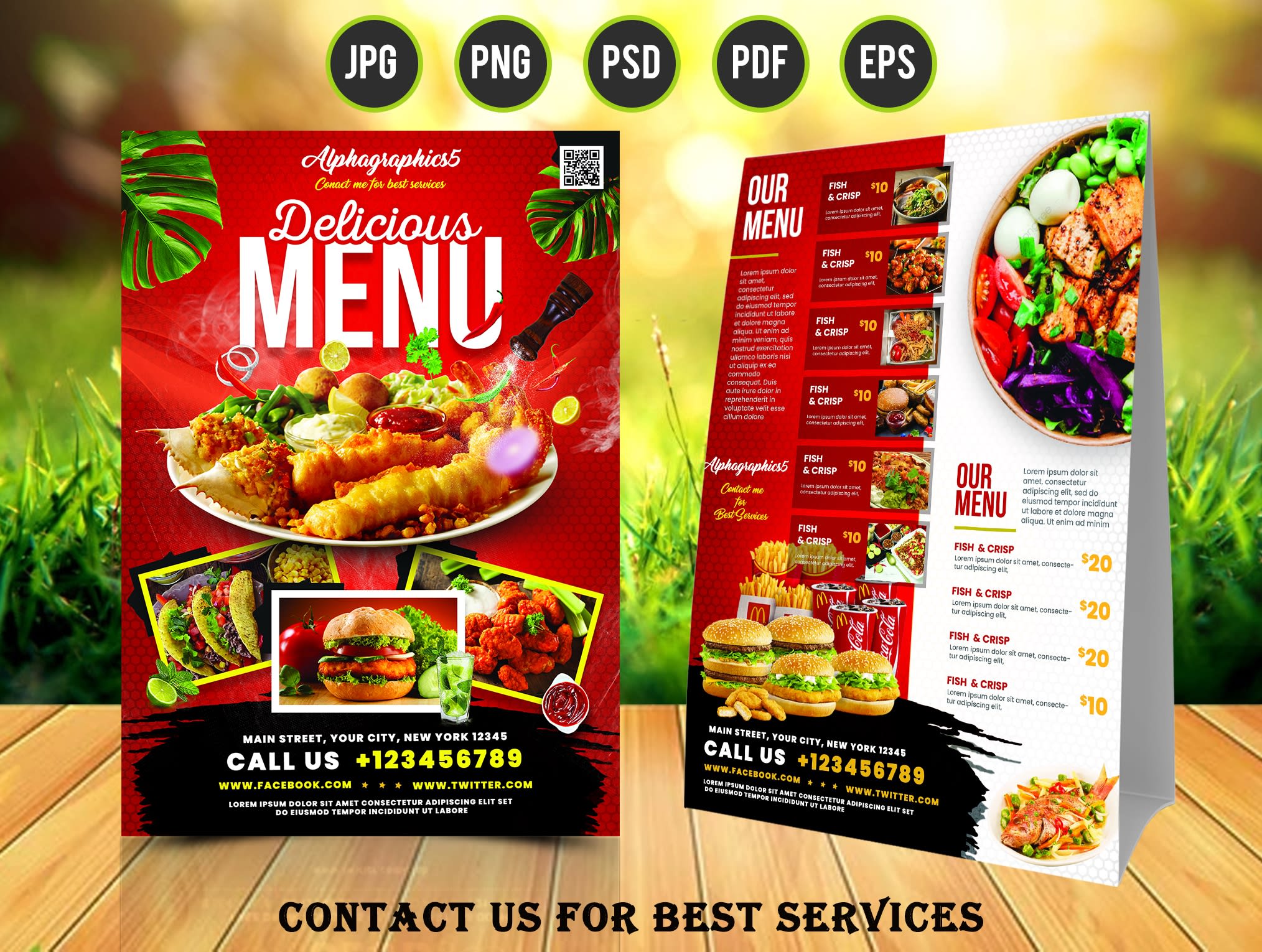 Free Food Menu DL Flyer Template (PSD), 47% OFF