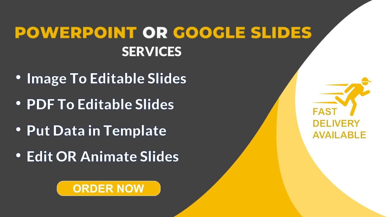 Do google slides or powerpoint animation, editing and cleaning by Farrukh02  | Fiverr