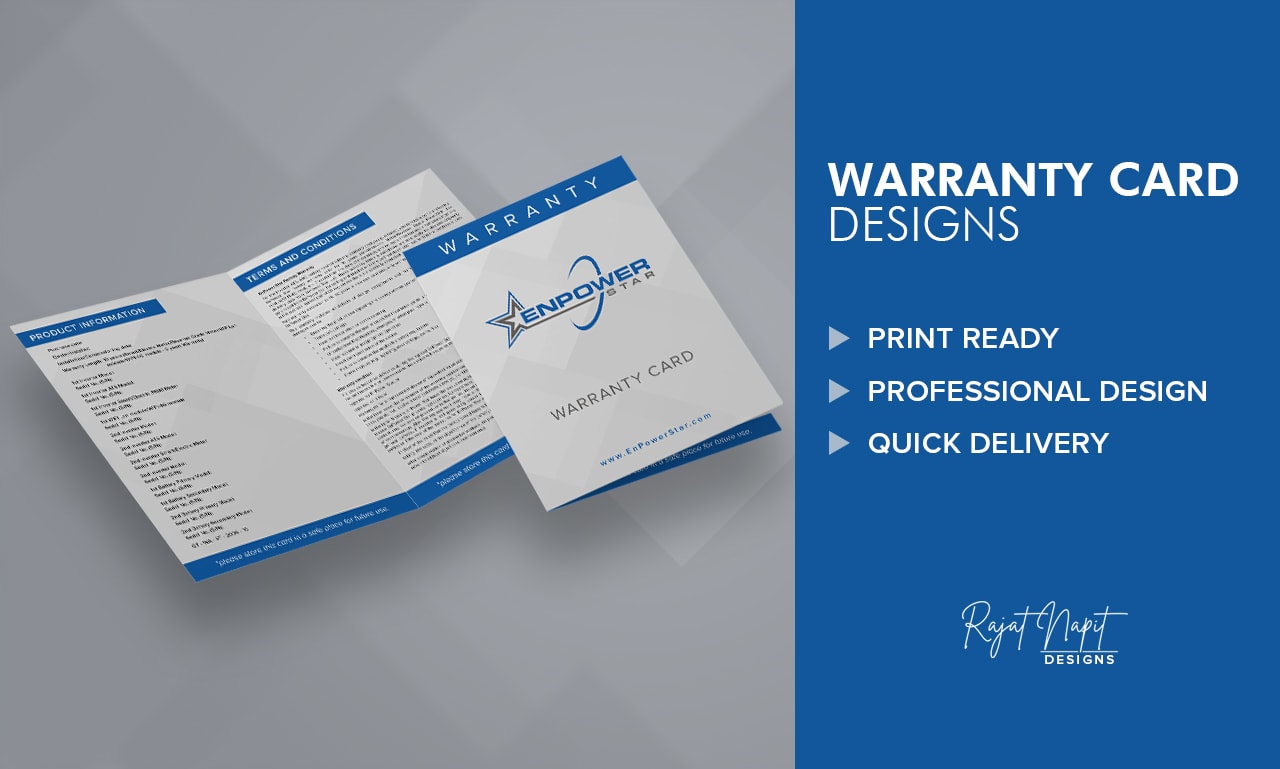 design warranty card guarantee and appointment card