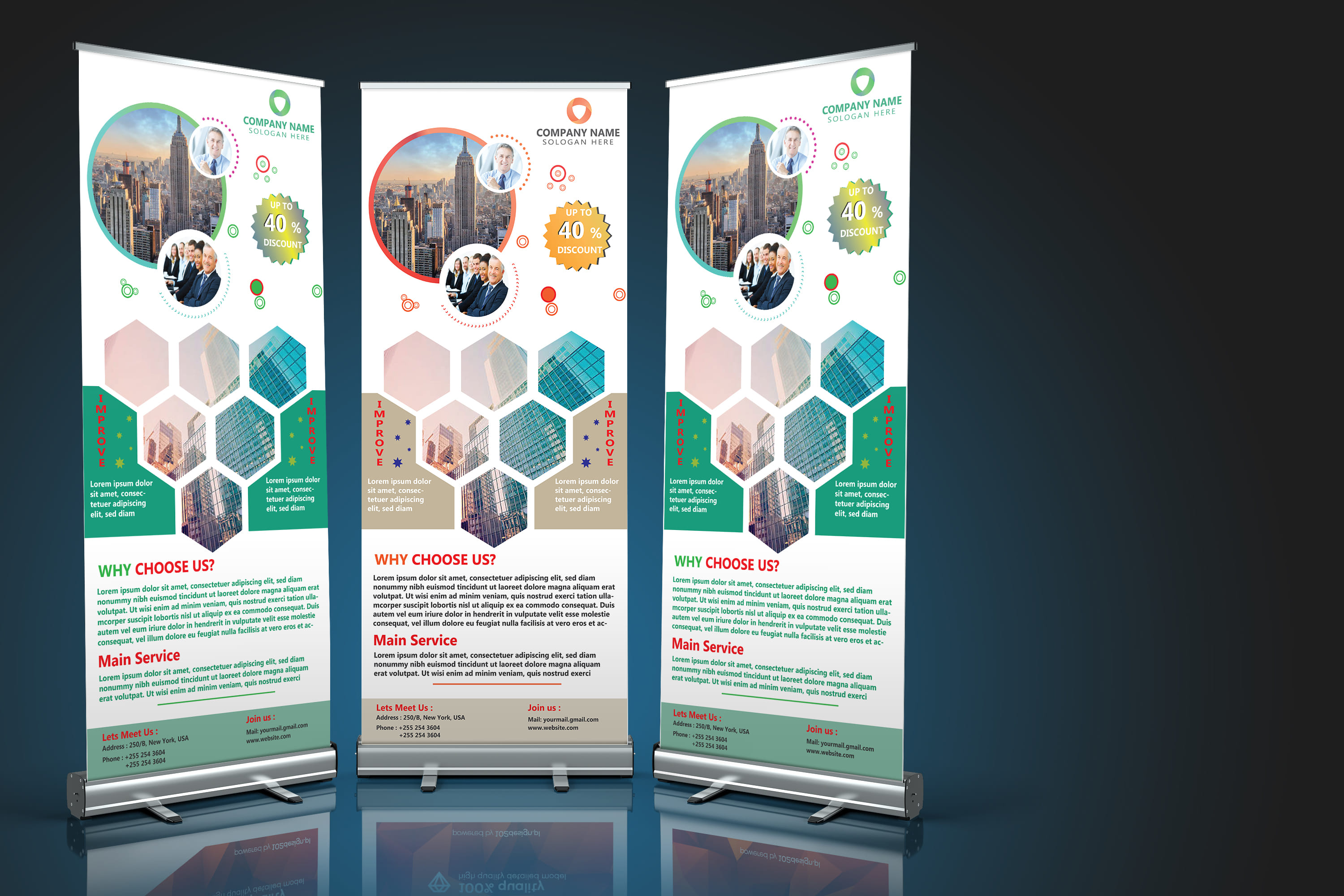 Design Roll Up Pop Up Retractable Banner And X Stand Banner By Design Orb
