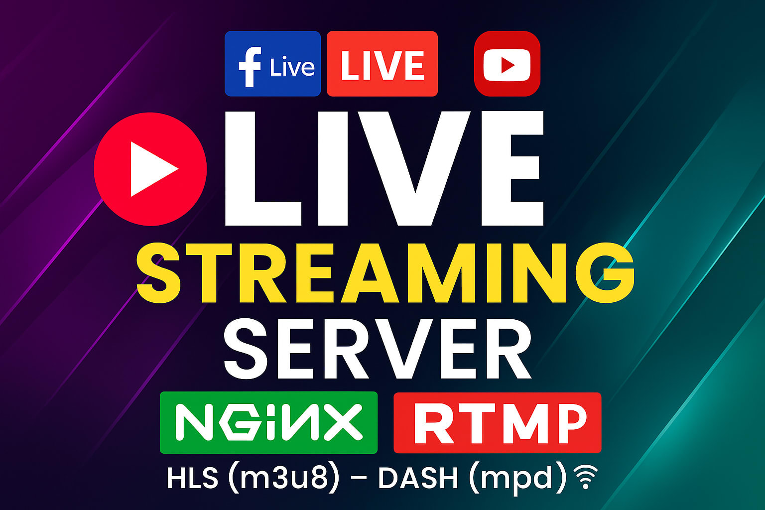 Setup secure nginx rtmp live streaming server hls, dash, srt by