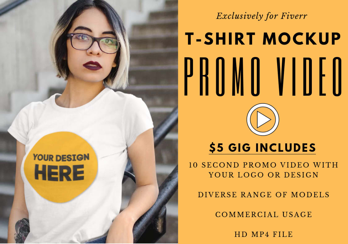 Download Create An Hd T Shirt Mockup Promo Video With Your Design By Taimarie Fiverr