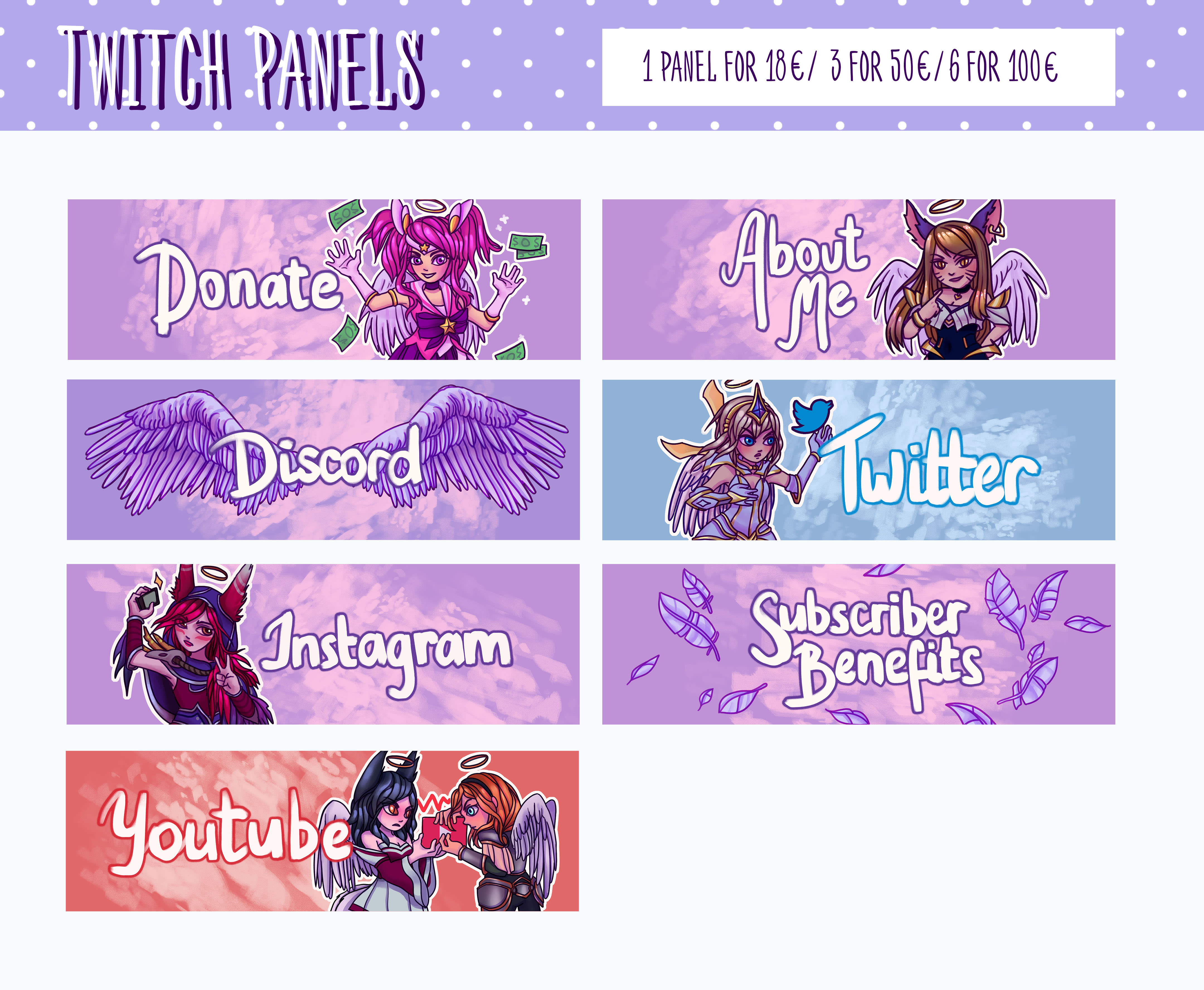 Create Cute Custom Panels For Twitch By Nikomanis