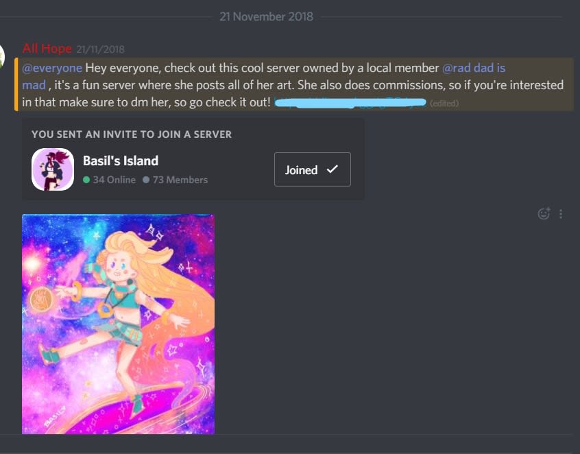Advertize Your Message On My Discord Server By All Hope Fiverr
