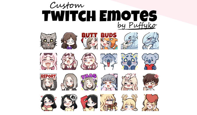 Draw Cute Twitch Emotes For You By Puffyko Download hundreds of custom animated emojis and emotes to use in slack, discord, and more. draw cute twitch emotes for you by puffyko