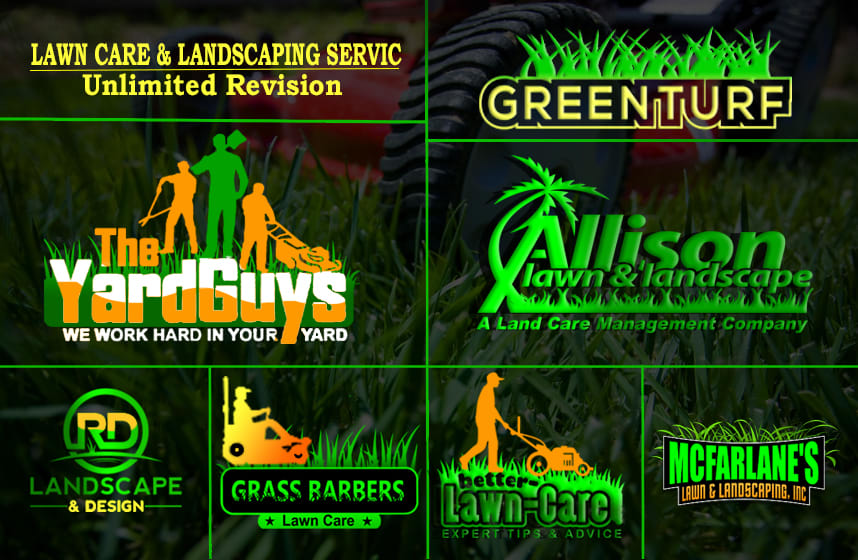 Landscape and lawn logo designs