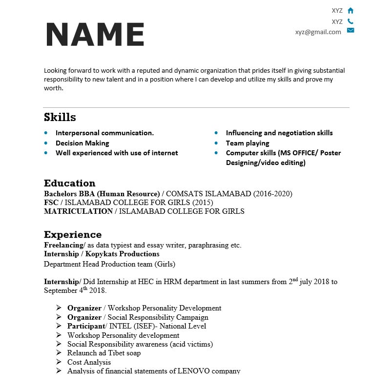 Make Simple And Infographic Cv And Resume By Smabdullah Fiverr