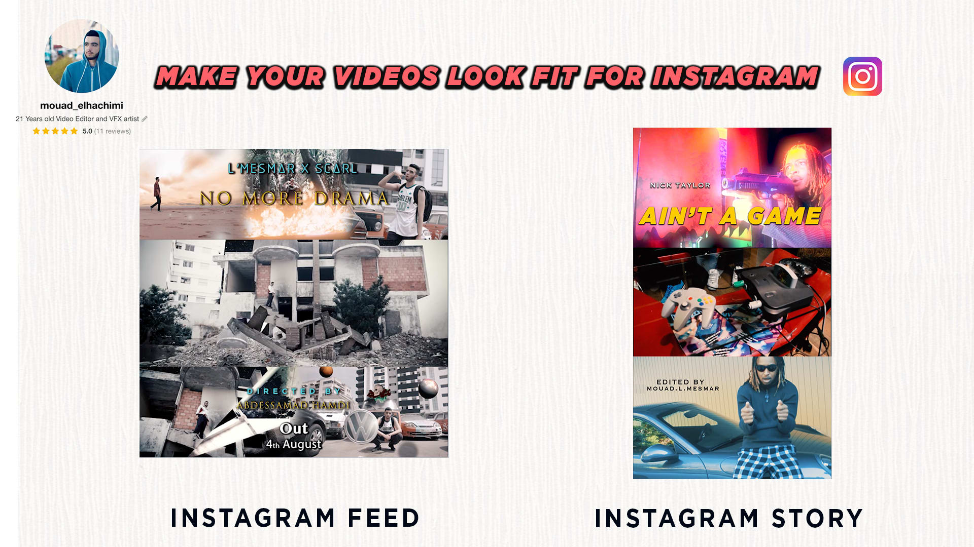 Edit Instagram Music Video Preview Teaser And Add Banners Within 1