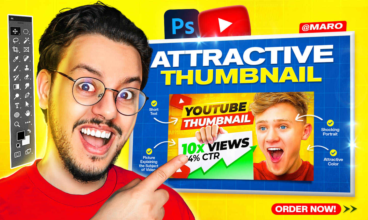 Example of eye catchy YouTube thumbnail design by Fiverr pro
