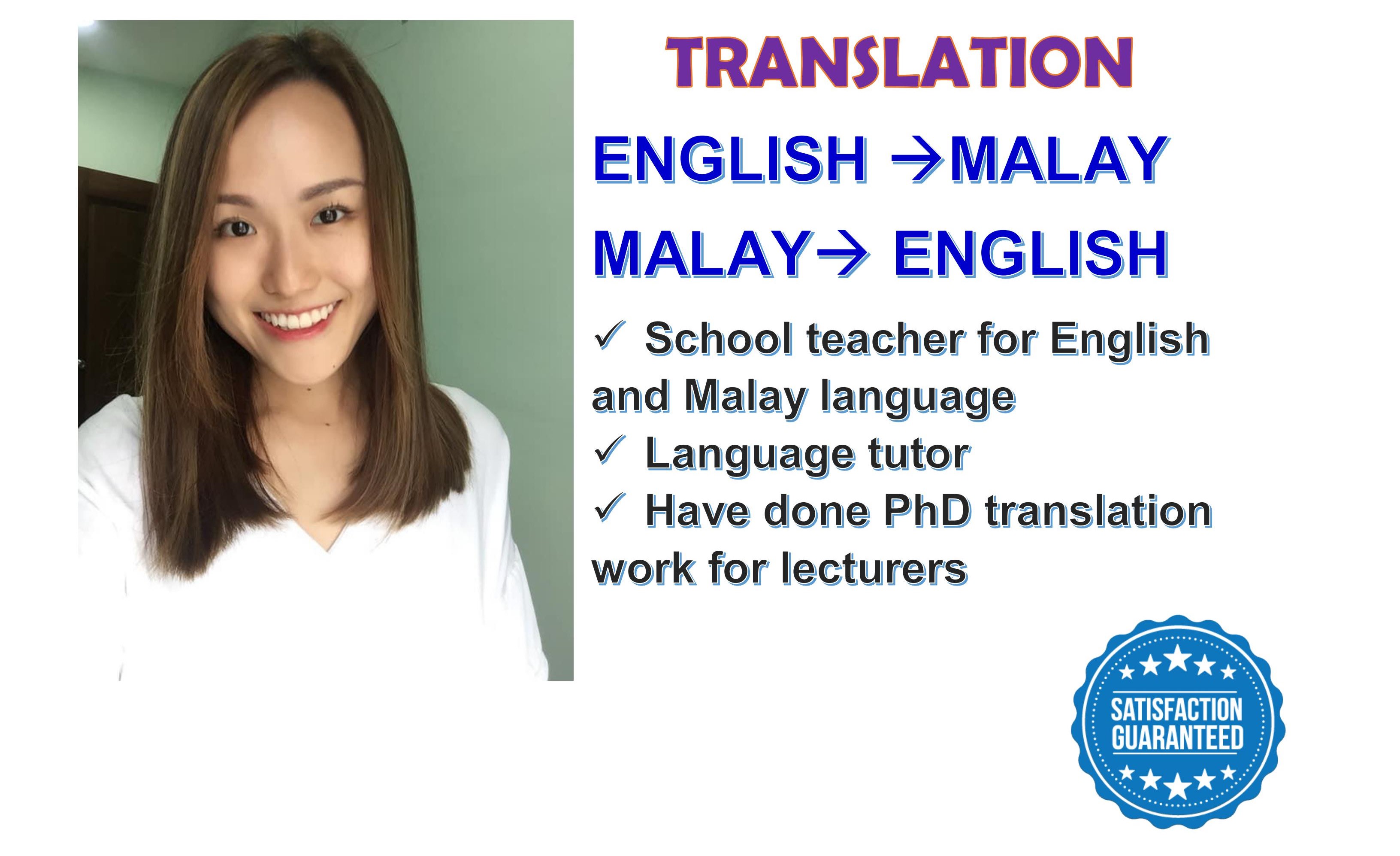 Malay translate Malay Translation