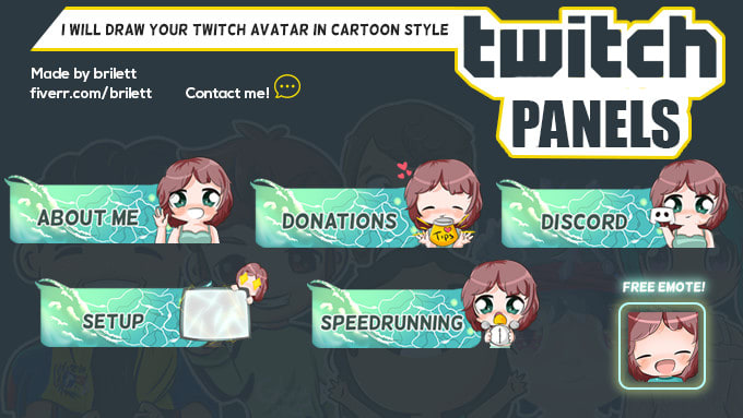 Create High Quality Chibi Panels For Twitch By Brilett