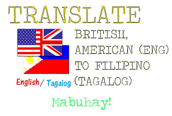 Translation tagalog grammar to english Tagalog Language