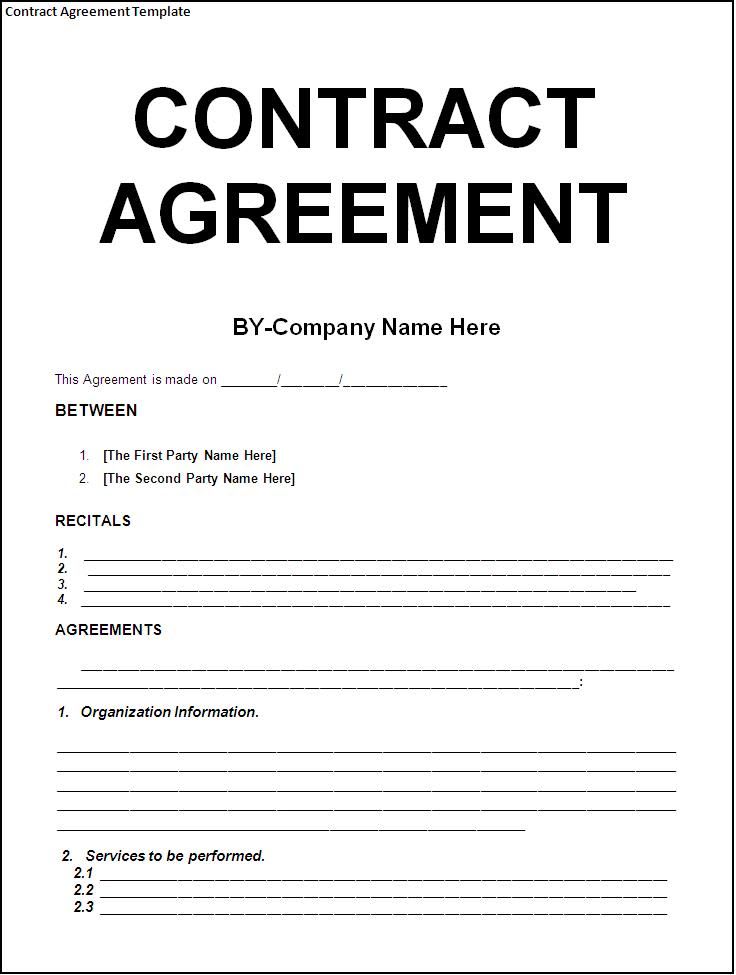 Template written contract How to