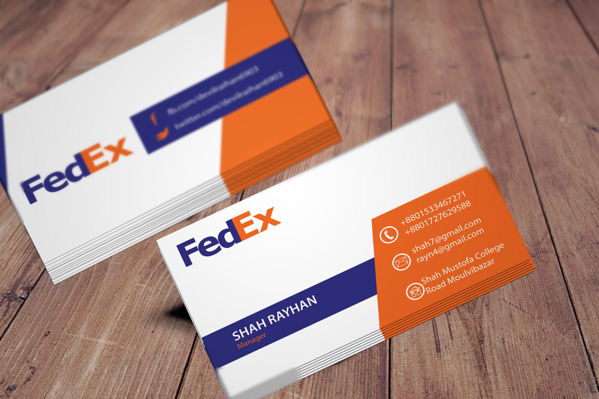 Design awesome professional visiting card by Shahrayhan  Fiverr Pertaining To Kinkos Business Card Template
