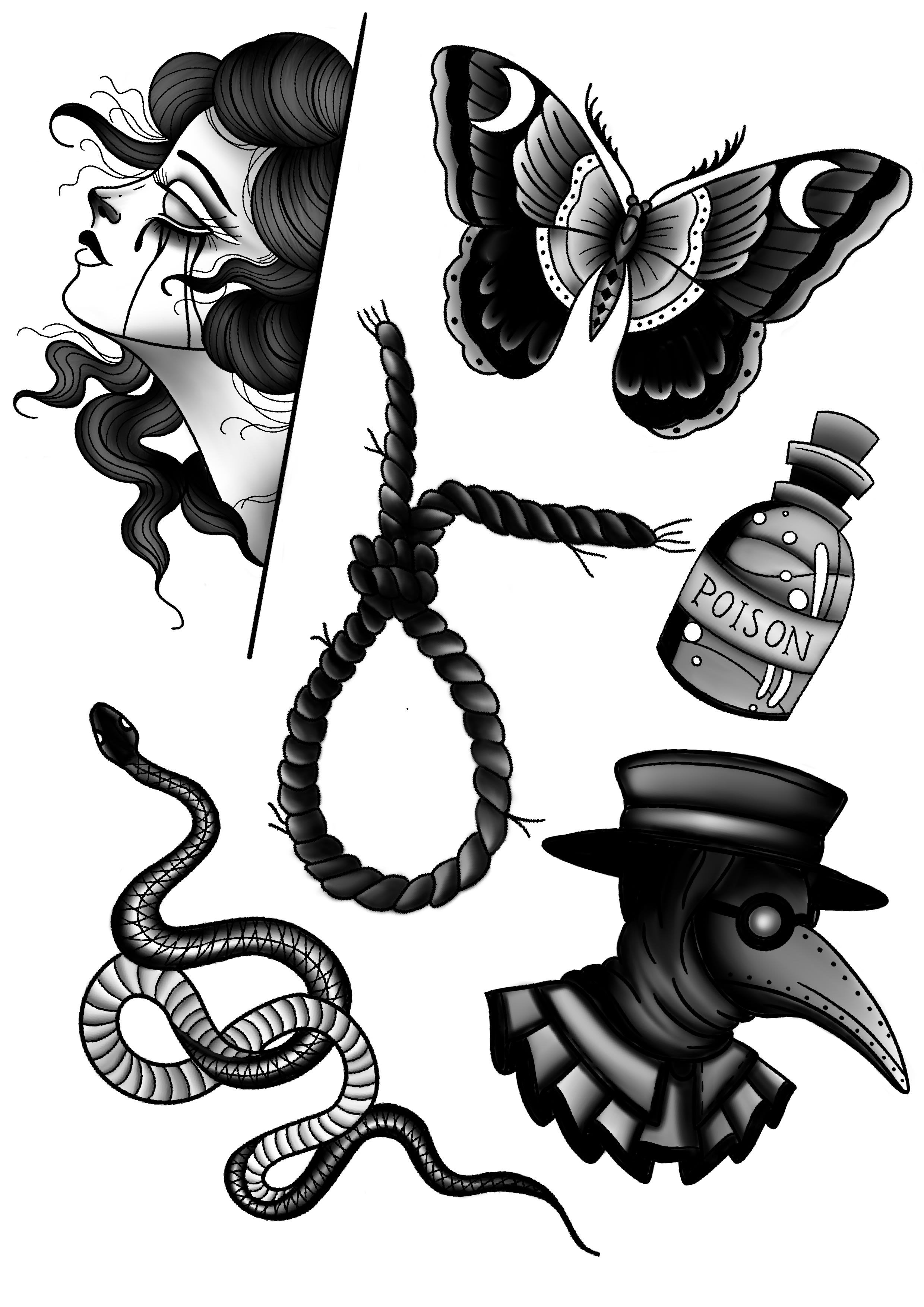 black and white traditional tattoo ideas  Clip Art Library