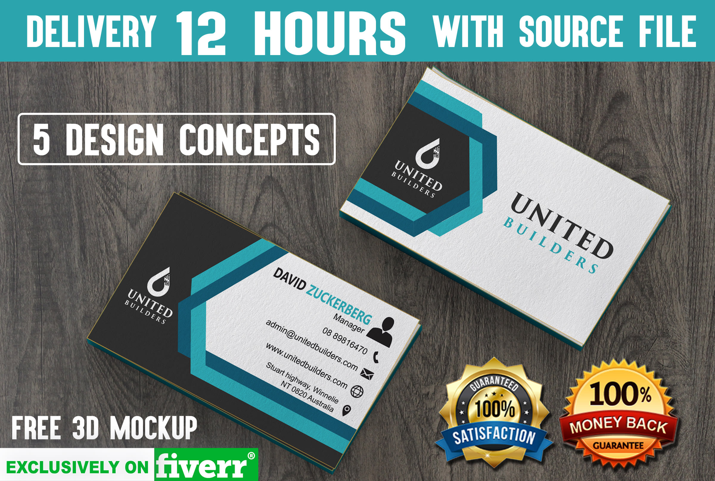 Business Card Design For Fiverr Client