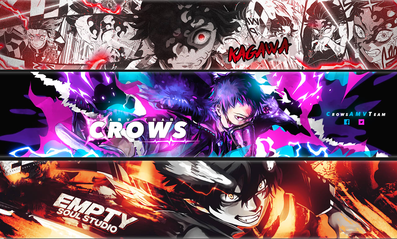 Design an outstanding youtube banner, gaming or anime style by Kagawasan02  | Fiverr
