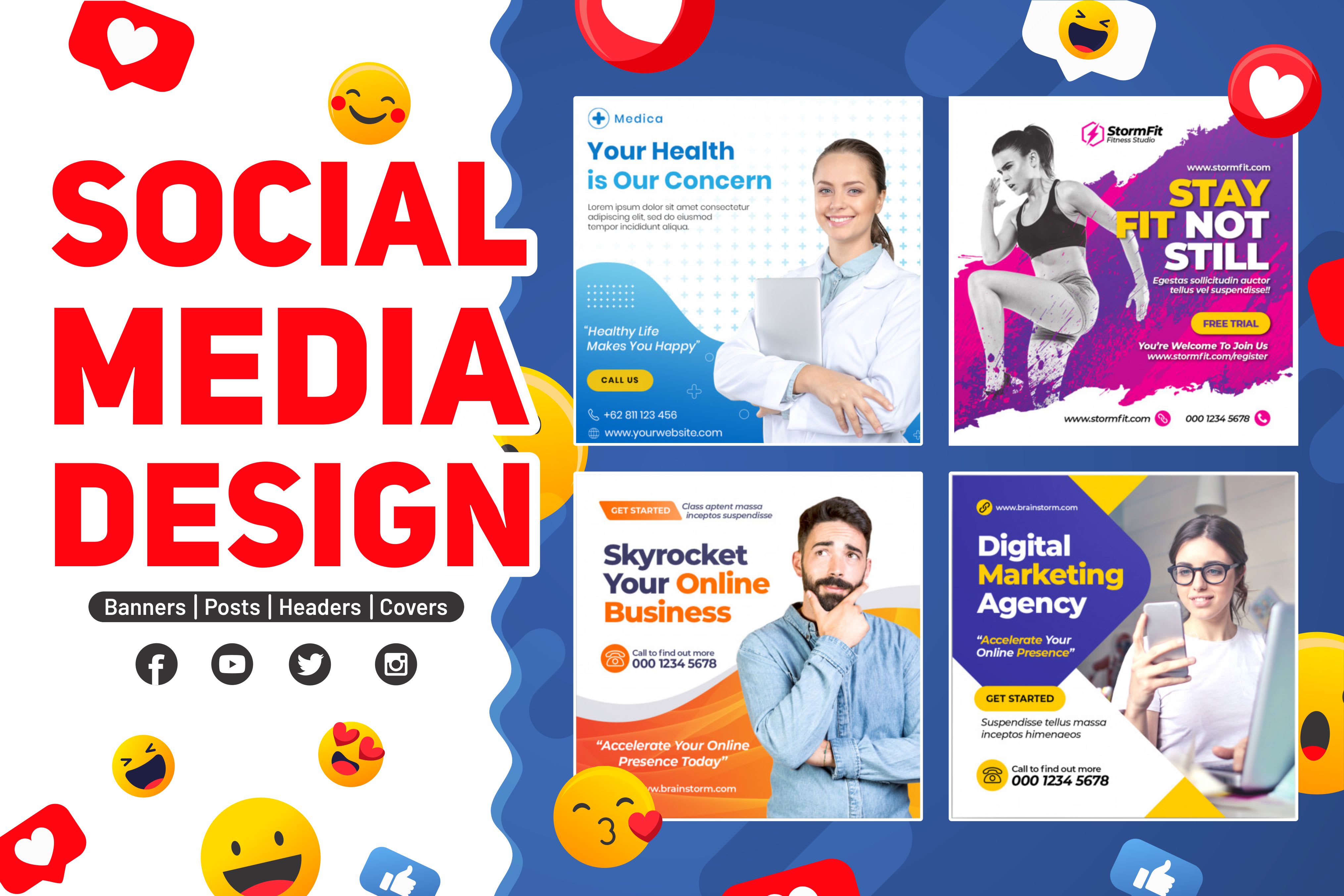 Design Social Media Facebook Posts Instagram Posts Banner By Nabeelameen0786