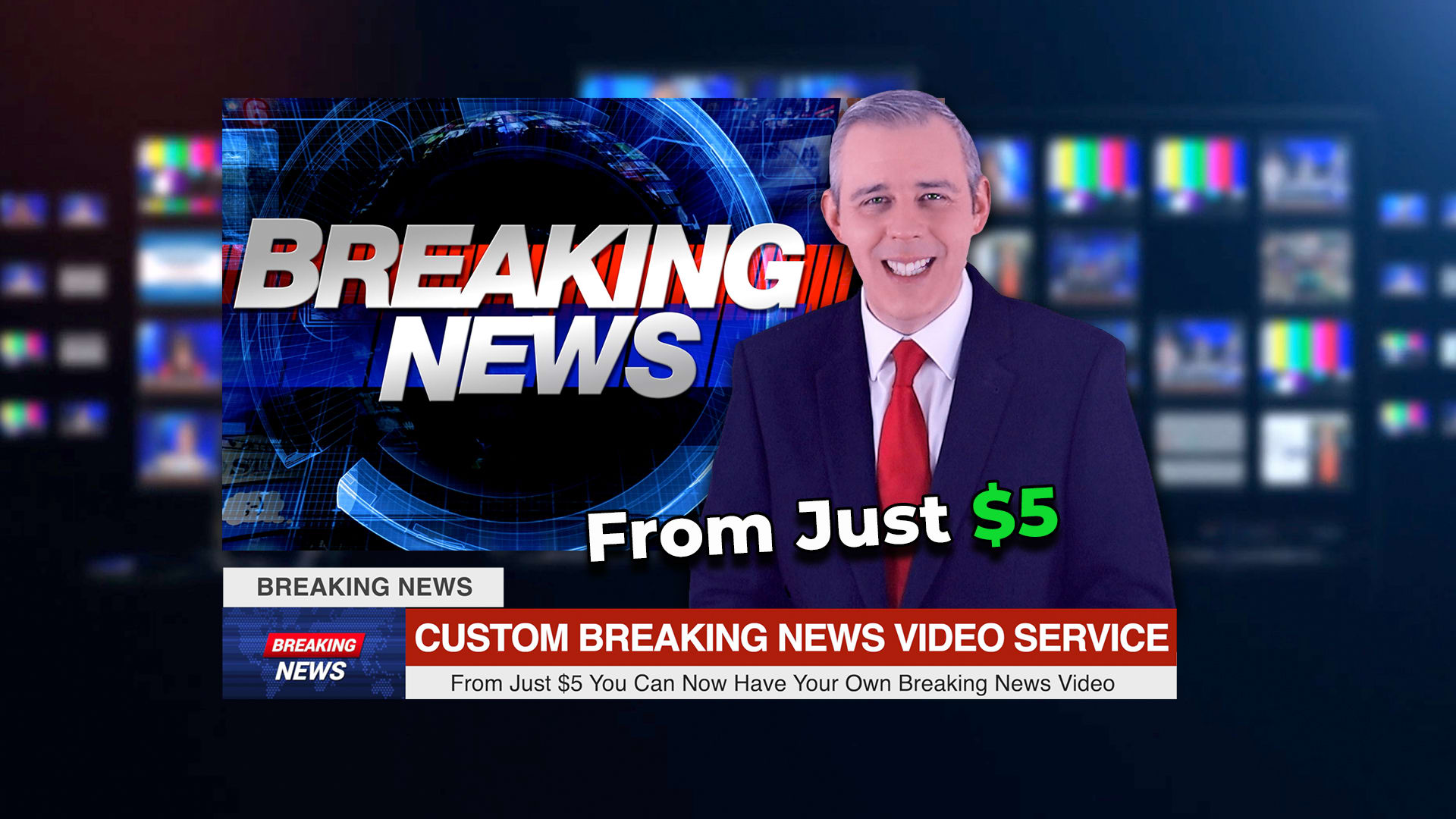 Be your spokesperson in a breaking news video promotion by Paultoole |  Fiverr