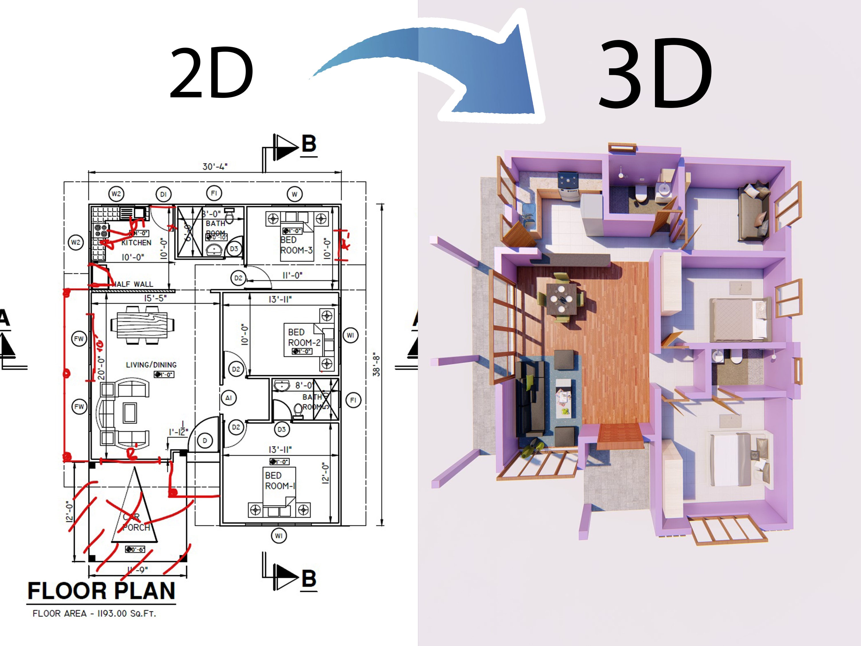 Convert 2D Floor Plan To 3D Free App Easy to use floor plan software 
