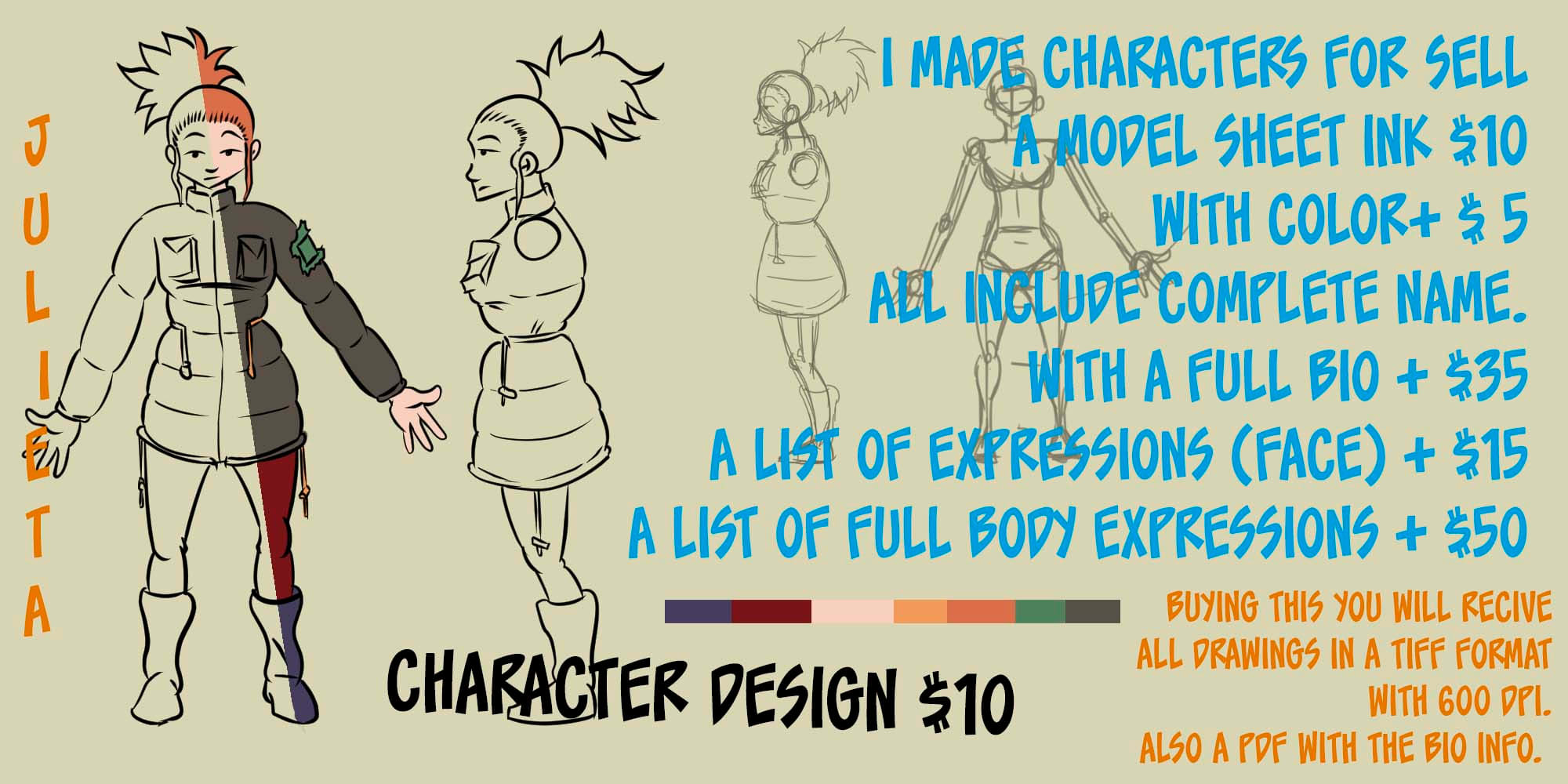 Do full character design for you by Matiasvarela775 | Fiverr