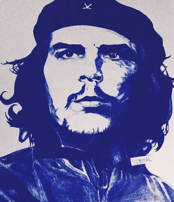 Drawing Portrait With Blue Pen Make You A Realistic Ball Pen Art