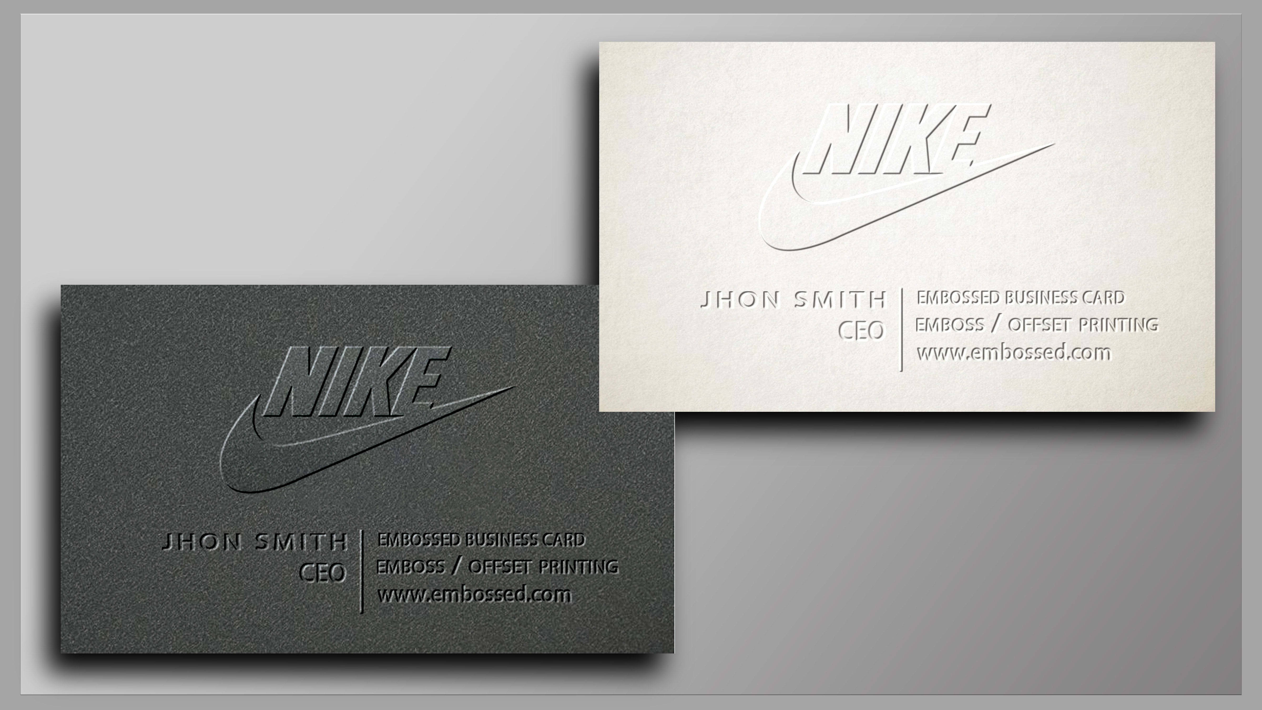 Embossed deals business cards