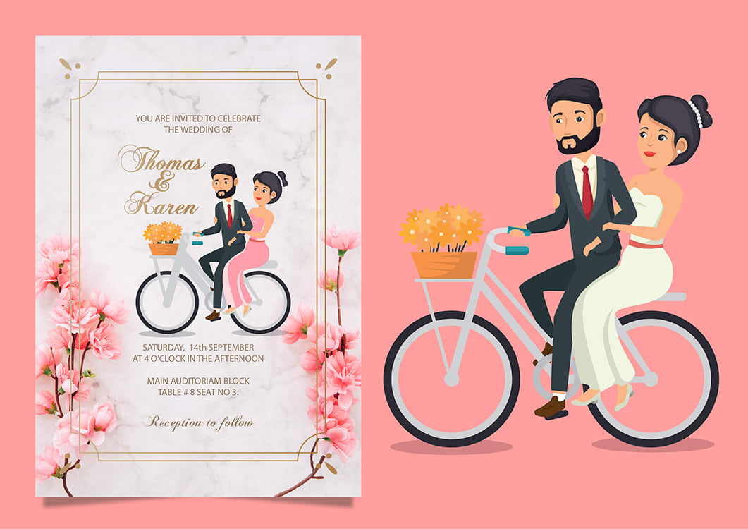 Do unique wedding invitation card design by Danyalkha9