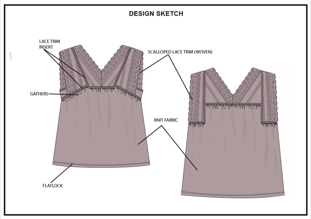 V20 Wide Waistband Gathered Skirt Flat Fashion Sketch Template  Designers  Nexus