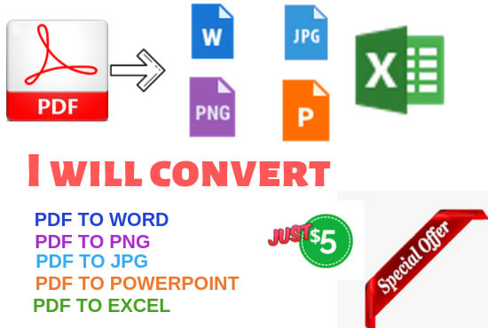 Convert Pdf To Word Excel Png Jpg And Powerpoint By Ahsanliaquat Fiverr